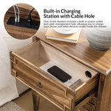 Joah 28"Tall Farmhouse 2-Drawer Nightstand with Built-in Charging(Optional Types)