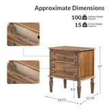 Joah 28"Tall Farmhouse 2-Drawer Nightstand with Built-in Charging(Optional Types)