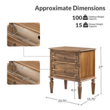 Joah 28"Tall Farmhouse 2-Drawer Nightstand with Built-in Charging(Optional Types)