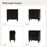 Galatea 3-Drawer Rustic Nightstand with Charging Station(Optional Types)