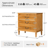 Farmhouse Solid Wood Nightstand with Fluted Drawer(Optional Types)