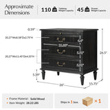 Farmhouse Solid Wood Nightstand with Fluted Drawer(Optional Types)