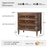 Farmhouse Solid Wood Nightstand with Fluted Drawer(Optional Types)