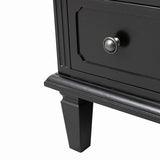 Transitional Wood Nightstand with Drawers and Power Outlet(Optional Types)