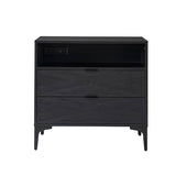 Beath 2-Drawer Nightstand with Open Top Shelf & Rear Charging Port(Optional Types)