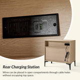 Beath 2-Drawer Nightstand with Open Top Shelf & Rear Charging Port(Optional Types)