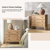 Lorenz Transitional 3-Drawer Nightstand with Charging Station(Optional Types)