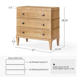 Lorenz Transitional 3-Drawer Nightstand with Charging Station(Optional Types)