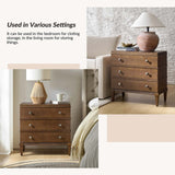 Lorenz Transitional 3-Drawer Nightstand with Charging Station(Optional Types)