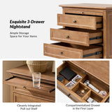 Galatea 3 - Drawer Nightstand Chest with Built-In Outlets(Optional Types)