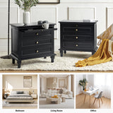 Galatea 3 - Drawer Nightstand Chest with Built-In Outlets(Optional Types)
