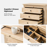 Galatea 3 - Drawer Nightstand Chest with Built-In Outlets(Optional Types)