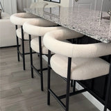 New York 24" Boucle Counter Stool with Arms (Set of 2)