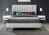 Nadia Velvet Bed - Luxe Wingback Design with High Tufted Headboard and Matte Black Metal Legs