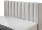 Nadia Velvet Bed - Luxe Wingback Design with High Tufted Headboard and Matte Black Metal Legs