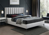 Nadia Velvet Bed - Luxe Wingback Design with High Tufted Headboard and Matte Black Metal Legs