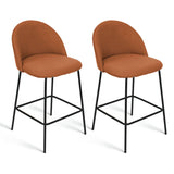 Nano 25'' Upholstered Low Back Counter Stool (Set of 2)