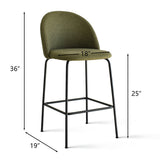 Nano 25'' Upholstered Low Back Counter Stool (Set of 2)