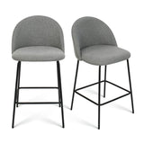 Nano 25'' Upholstered Low Back Counter Stool (Set of 2)