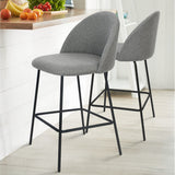 Nano 25'' Upholstered Low Back Counter Stool (Set of 2)