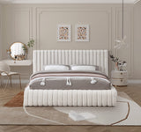 Nash Contemporary Boucle Fabric Bed with Deep Channel Tufting for Luxurious Bedroom Style