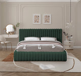 Nash Contemporary Boucle Fabric Bed with Deep Channel Tufting for Luxurious Bedroom Style