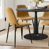 Haven & Oslo 35" Black Round Dining Table Set for 4 (5-Piece)