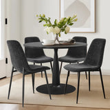 Haven & Oslo 35" Black Round Dining Table Set for 4 (5-Piece)