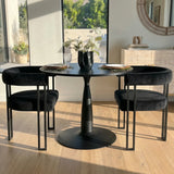 New Haven & Mia 35" Black Round Dining Table Set for 2 (3-Piece)
