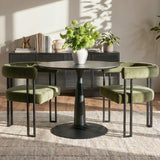 New Haven & Mia 35" Black Round Dining Table Set for 2 (3-Piece)