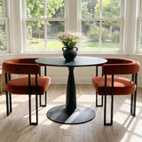 New Haven & Mia 35" Black Round Dining Table Set for 2 (3-Piece)