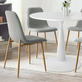 New Haven & Oslo 35" White Round Dining Table Set for 4 (5-Piece)