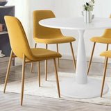 New Haven & Oslo 35" White Round Dining Table Set for 4 (5-Piece)