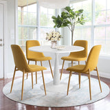 New Haven & Oslo 35" White Round Dining Table Set for 4 (5-Piece)