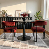 New Haven & Mia 35" Black Round Dining Table Set for 2 (3-Piece)