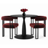 New Haven & Mia 35" Black Round Dining Table Set for 2 (3-Piece)