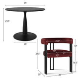 New Haven & Mia 35" Black Round Dining Table Set for 2 (3-Piece)