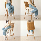 Nice 27" Rattan Upholstered Counter Stool (Set of 3)