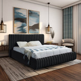 Nico Bed - Luxurious Upholstered Modern Bed with Deep Channel Tufting for Elegant Bedroom Style