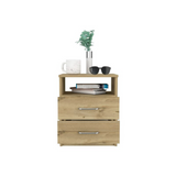 Napoles Nightstand, Superior Top, Two Drawers, One Shelf