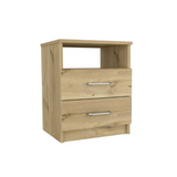 Napoles Nightstand, Superior Top, Two Drawers, One Shelf
