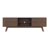 Caroline Mid-Century Modern Style Walnut TV Stand Up To 72"