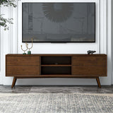 Caroline Mid-Century Modern Style Walnut TV Stand Up To 72"