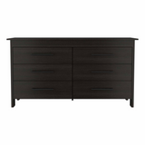 Tuhome HMS 6 Drawer Double Dresser with Four Legs, Spacious Drawers, Superior Top, Modern Design for Bedroom Storage and Organization