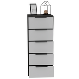 Tuhome Kaia Vertical Dresser with Five Spacious Storage Drawers, Modern Space-Saving Design, Functional Superior Organization for Bedrooms or Offices and Contemporary Freestanding Chest for Daily Clothing and Accessory Storage