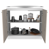 Napoles Utility Sink, Two Shelves, Double Door Cabinet