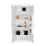 Tuhome Varese Pantry Cabinet with Double Doors, Five Adjustable Shelves, Modern and Elegant Design, Ideal for Kitchen, Dining Room, and Storage Solutions