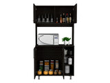 TUHOME 95 Pantry Kit with Double Door Cabinet, Three Lower Shelves, Spacious Hutch Storage and Wide Countertop for Microwave and Small Appliances Offering Practical Kitchen Organization and Functional Multi-Level Design