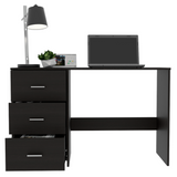 Tuhome Three-Drawer Writing Desk with Compact Design, Sturdy Construction, Sleek Modern Style, Ideal for Home Office, Study Room, or Small Spaces