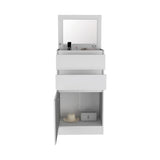 Kamelot Dresser with Built-In Jewelry Box, Mirrored Lift-Up Shelf, Single-Door Cabinet, Two Storage Drawers and Modern Multi-Functional Design for Bedroom Organization, Beauty Routines and Elegant Everyday Convenience